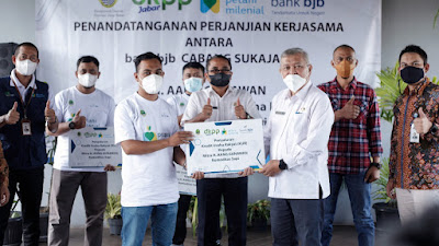  Bank bjb dan Kelompok Ternak Haji Aang Gunawan Tandatangani PKS Budidaya Penggemukan Sapi   