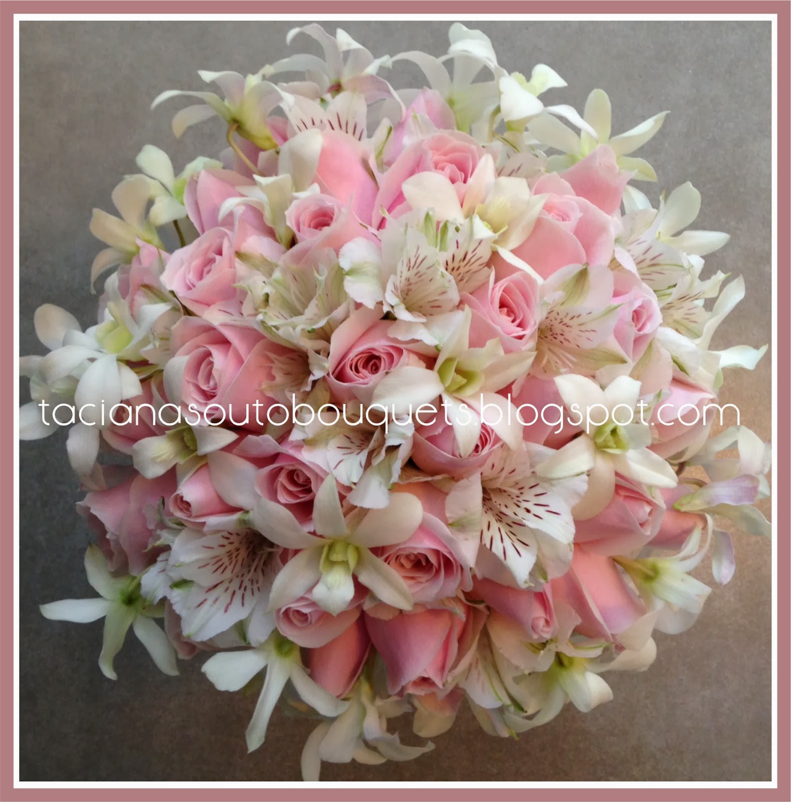 Bouquets por Taciana Souto: BOUQUET DE NOIVA - COR DE ROSA E BRANCO