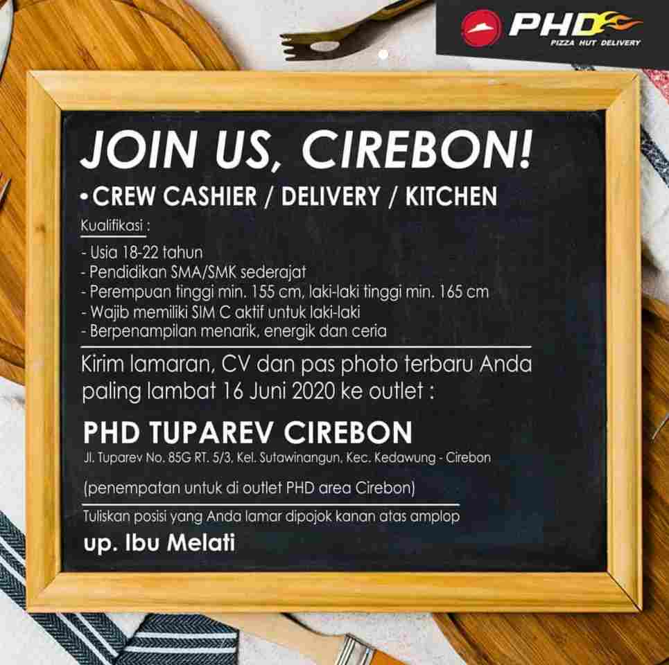 Lowongan Kerja PHD Pizza Hut Delivery Cirebon 2020