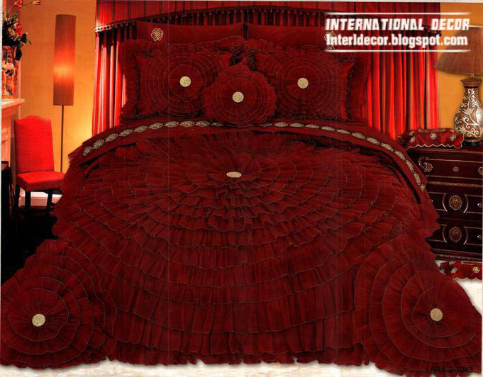 Royal red bedspreads luxurious models 2014