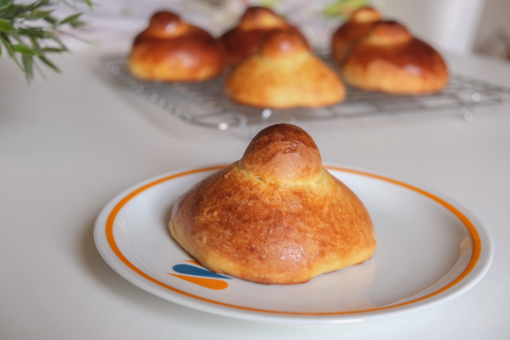Brioche siciliana col tuppo senza Seduti a tavola