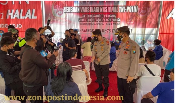 Sambut Hari Bhayangkara, Polda Jatim Melaksanakan Vaksinasi Serentak Dengan Polda-polda Seluruh Indonesia
