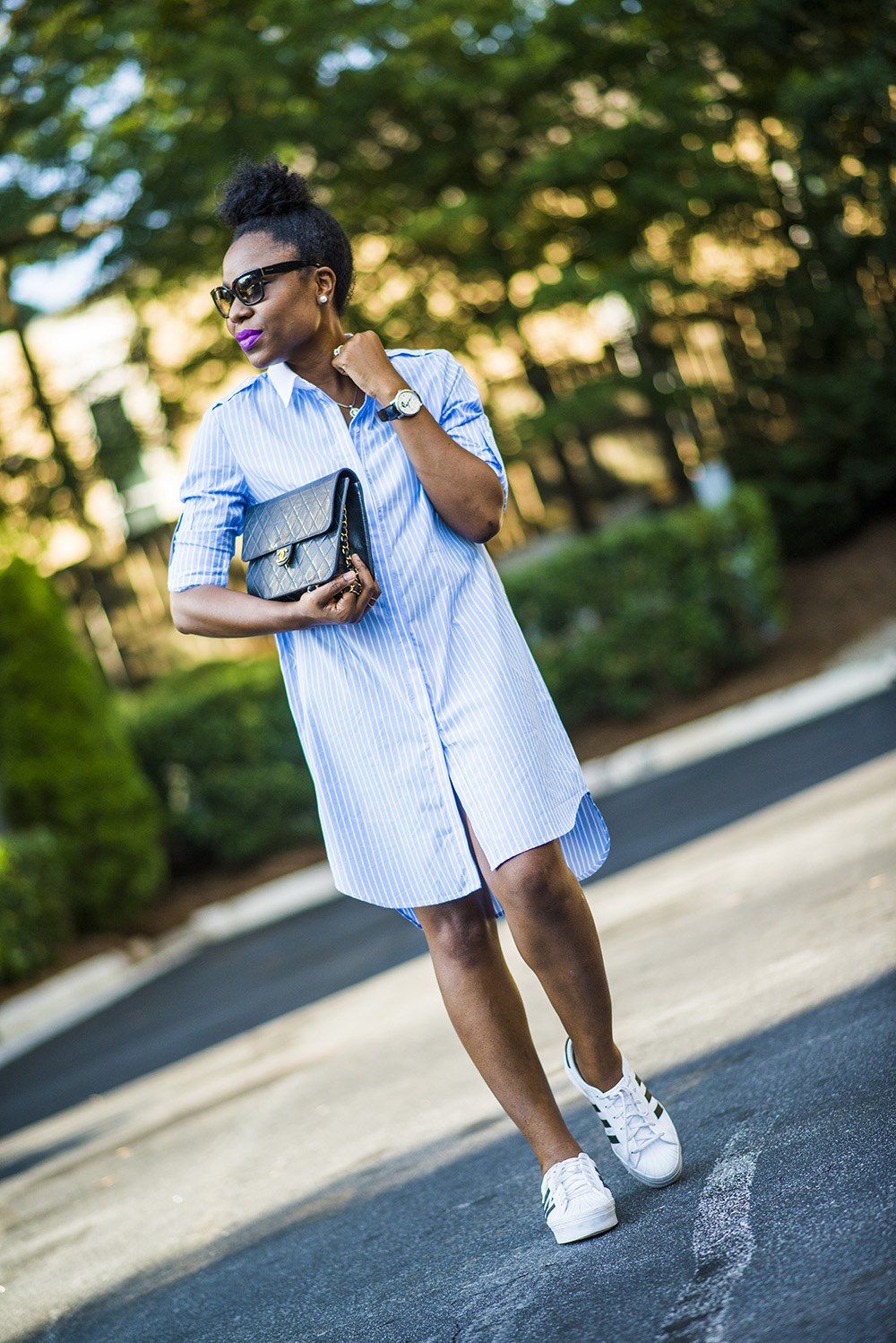 How to style your sneakers: Shirt Dress Edition - Titi's Passion