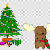 CHRISTMAS DEER TREE GIFTS CLIPART PNG