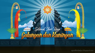 Lempuyang Temple The Gate Scenery Indonesian Hindu Holiday Greeting Card Selamat Hari Raya Galungan Dan Kuningan