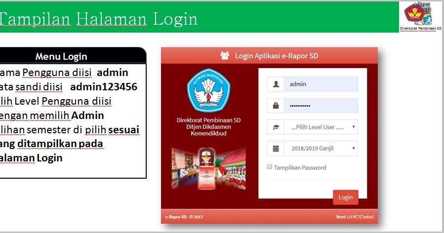 Aplikasi E Rapor Sd Versi 1 0 Beserta Panduannya Belajar Tanpa Batas