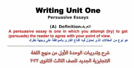 شرح وتدريبات الوحدة الأولى من منهج اللغة الانجليزية الجديد للصف الثالث الثانوى 2022