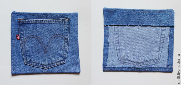 Handbag of old jeans with a strap. Pattern bags. DIY tutorial in pictures.  Сумочка из старых джинсов