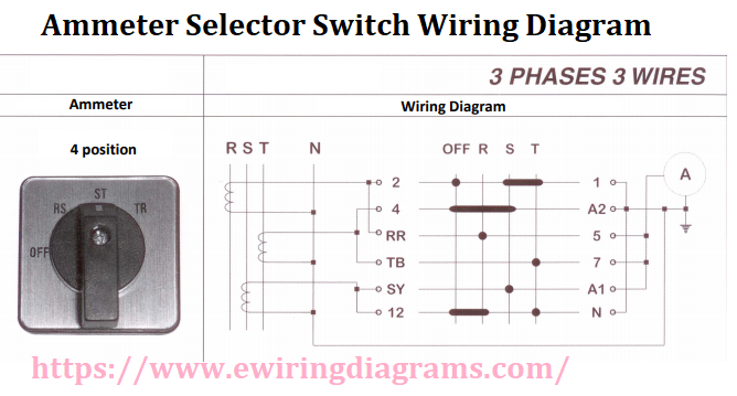 Ammeter Selector Switch Wiring Diagram For 3 Phase 3 Wires