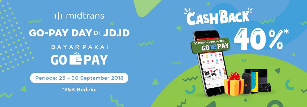 GoJek - Promo Cashback 40% Belanja di JD.ID Bayar Pakai GOPAY (s.d 30 Sept 2018) GoJek - Promo Cashback 40% Belanja di JD.ID Bayar Pakai GOPAY (s.d 30 Sept 2018)