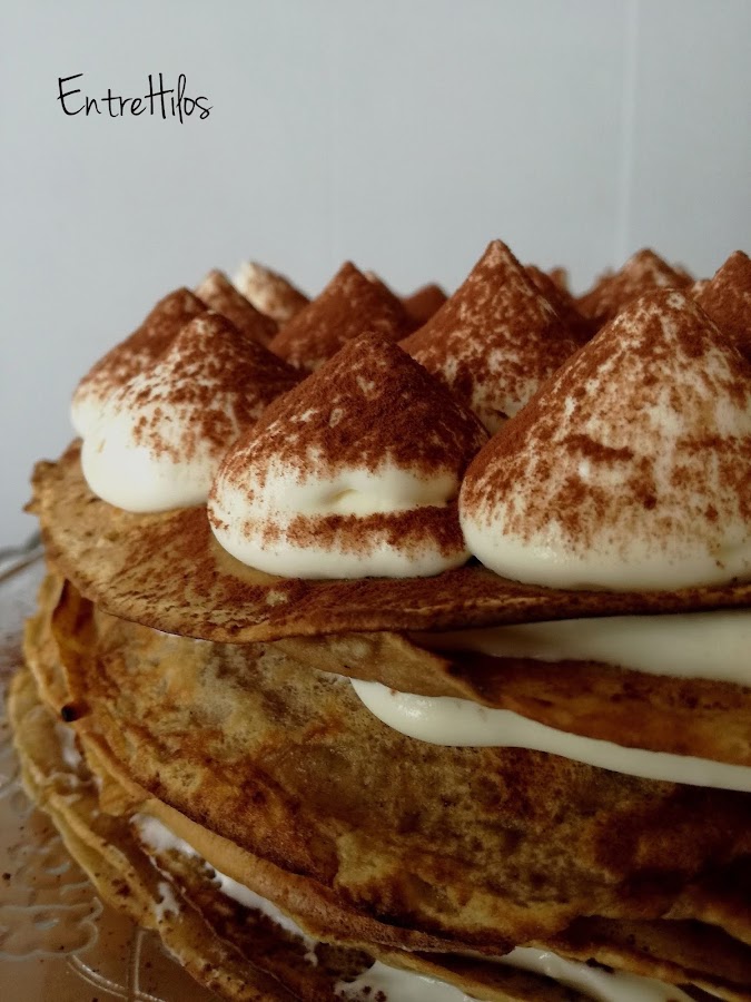 tarta de crepes de tiramisu