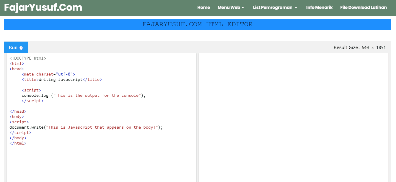 Studying Writing Javascript in HTML