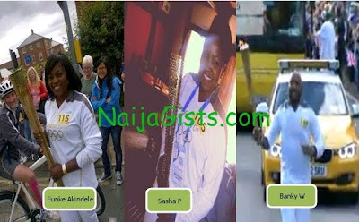 funke akindele sasha banky w olympic torch relay