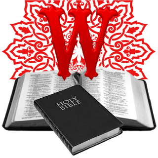 Abecedario Rojo con Biblia. Red Alphabet with a Bible.