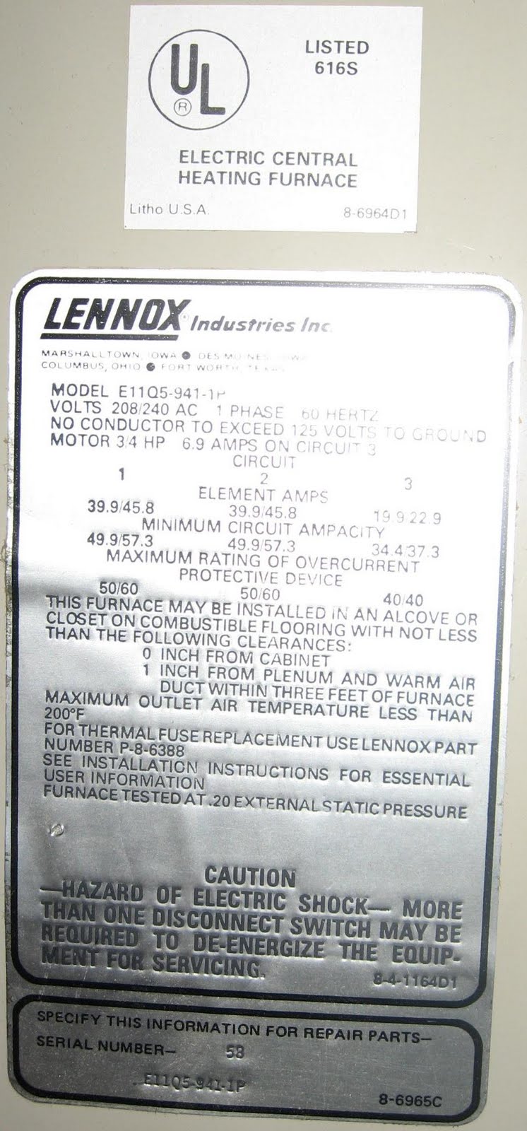 Sustainability Starts at Home: Original Electric Furnace switched schematic wiring 
