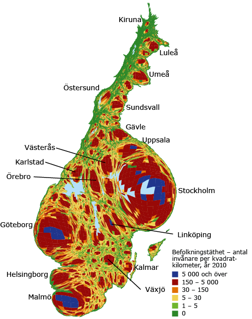 Sveriges karta om befolkningen fick styra. : sweden