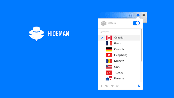 hideman memiliki banyak pilihan negara yang bisa disesuaikan dengan lokasi pengguna