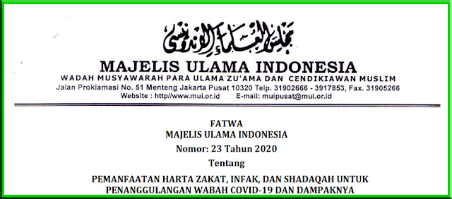 Fatwa Mui No 23 Tahun 2020 Tentang Pemanfaatan Harta Zakat Infak Dan Shadaqah Untuk Penanggulangan Wabah Covid 19 Dan Dampaknya Buka Info