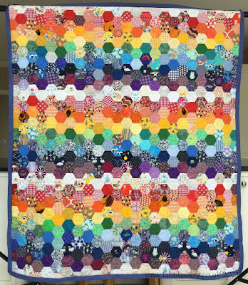 Sara's Lockdown Rainbow Hexagon Quilt