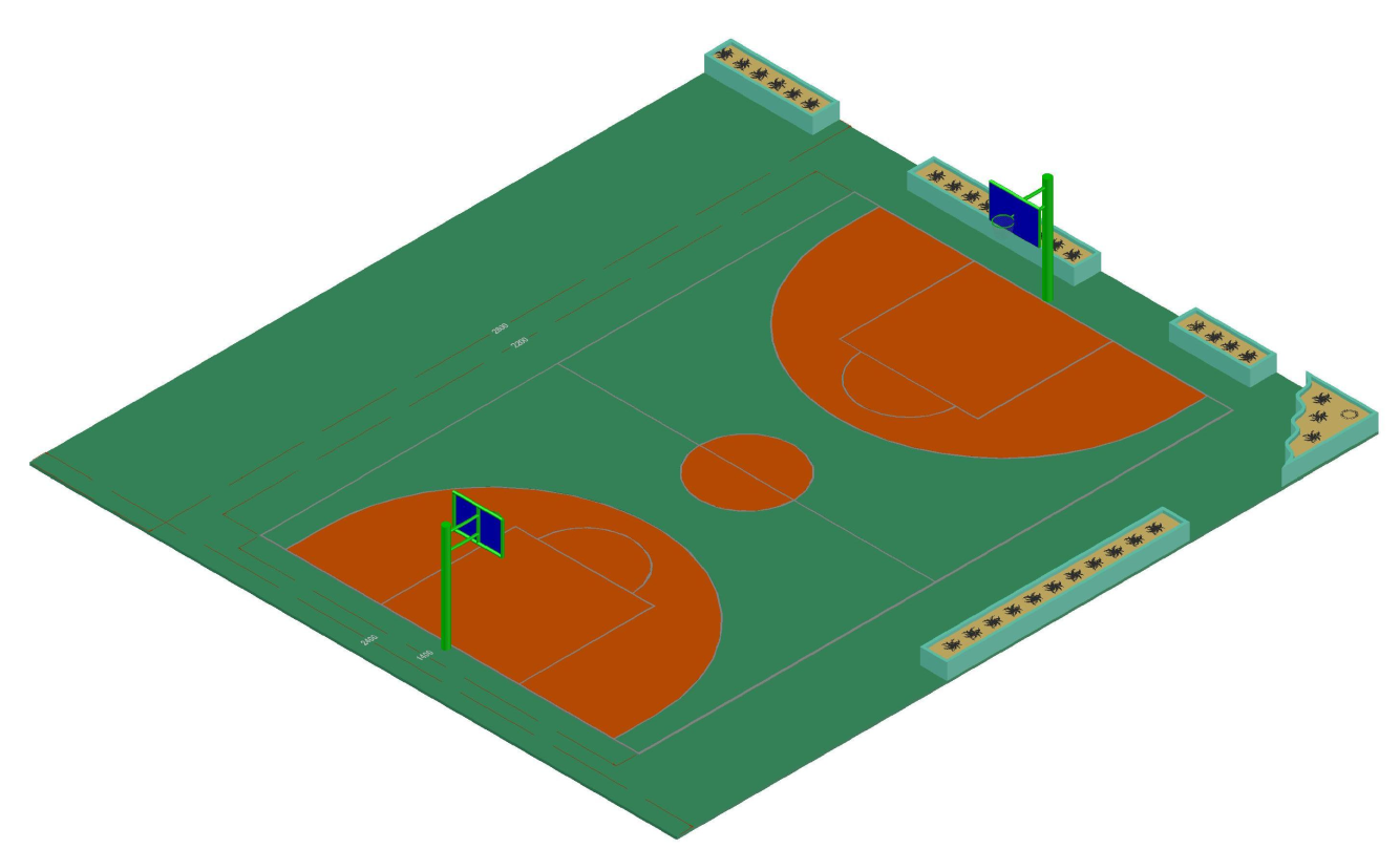 Desain Lapangan Bola Basket - Civil Engineering