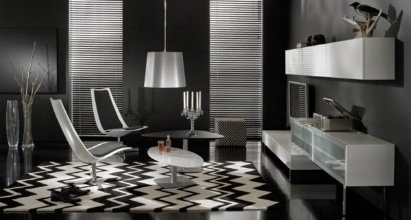 The black wallpaper in your home creates an artistic Interior