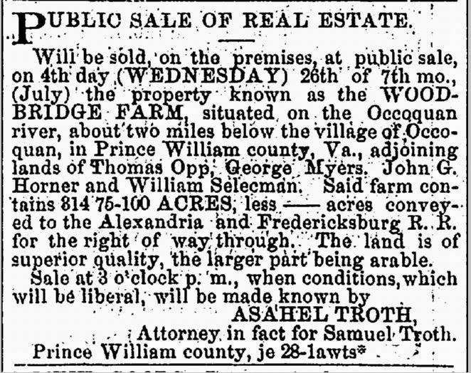 Prince William County Genealogy Those Places Thursday Woodbridge Farm