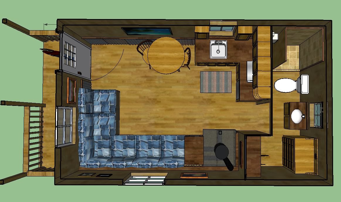 Sweatsville: 12' x 24' Lofted Barn Cabin in SketchUp
