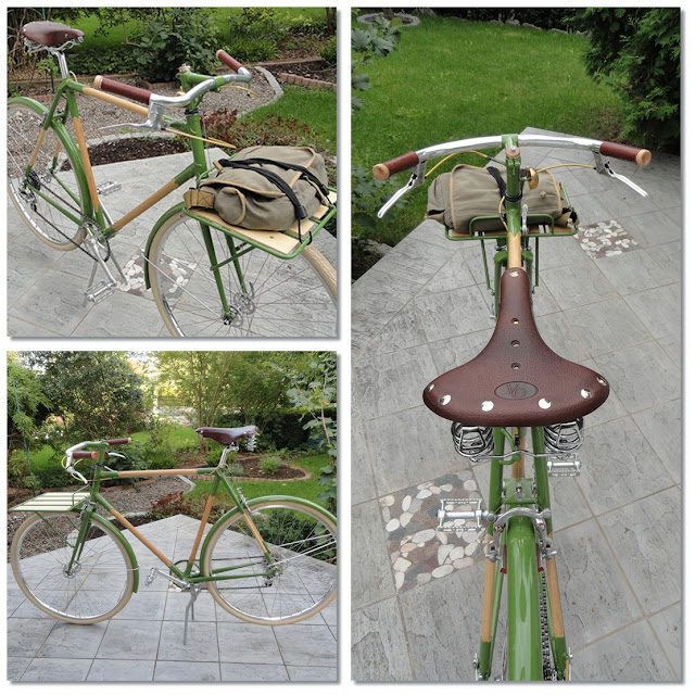 Han built wood and steel bicycle.