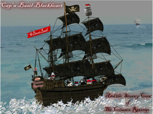 Captain Basil Blackheart and The Crew of The Crimson Revenge Sail Again ©BionicBasil®