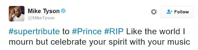 Boxing Legend, Mike Tyson's Controversial Photo Tribute to Late Singer, Prince, Goes Viral