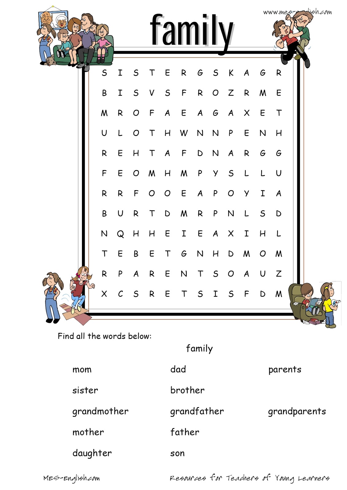 My word games. Семья на английском языке Worksheets. My Family задания по английскому.