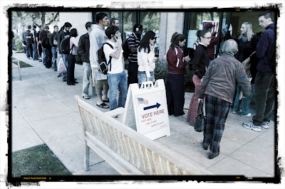 Long line at polling place