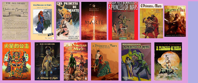 Portadas de la novela de fantasía y ciencia ficción Una princesa de Marte