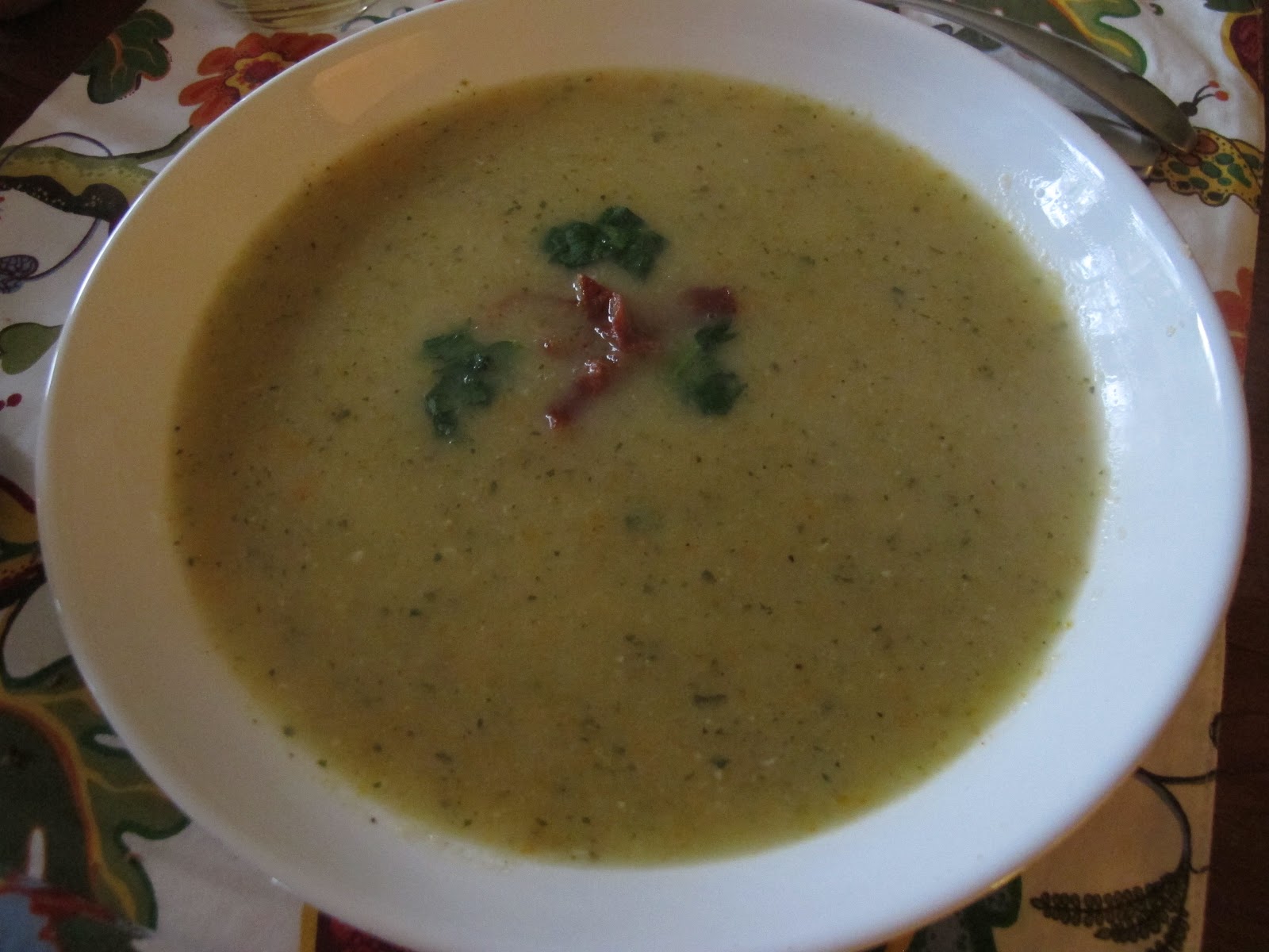 Dinner Place Roasted Vegetable Soup with Crispy Prosciutto