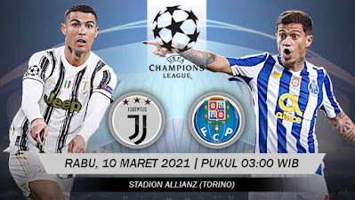 Prediksi Leg Kedua Perdelapan Final Champions League Juventus vs FC Porto 10 Maret 2021