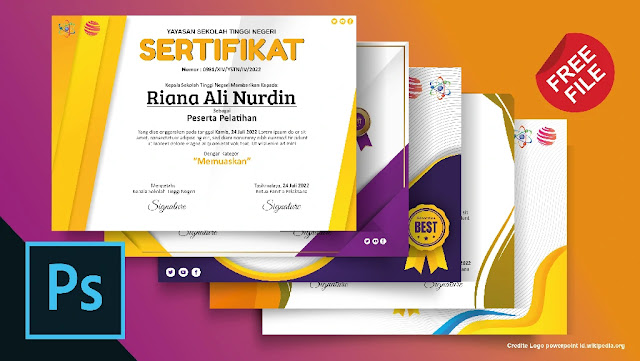 Free .PSD : Download Contoh Sertifikat Seminar Dan Pelatihan Photoshop Free .PSD : Download Contoh Sertifikat Seminar Dan Pelatihan Photoshop