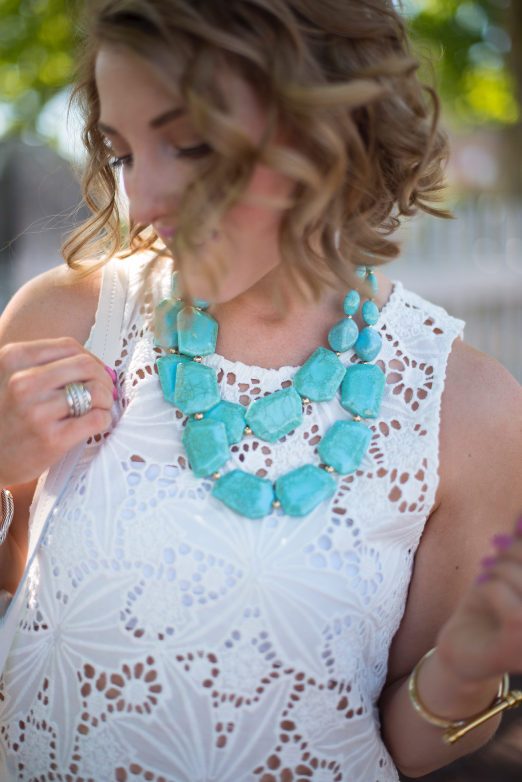 White Lace & Turquoise - Click through to see more on Something Delightful Blog