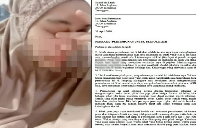 Terima Surat Dari Mahkamah Syariah Benarkan Suami Berkahwin | Isteri terkejut suami mohon secara diam-diam