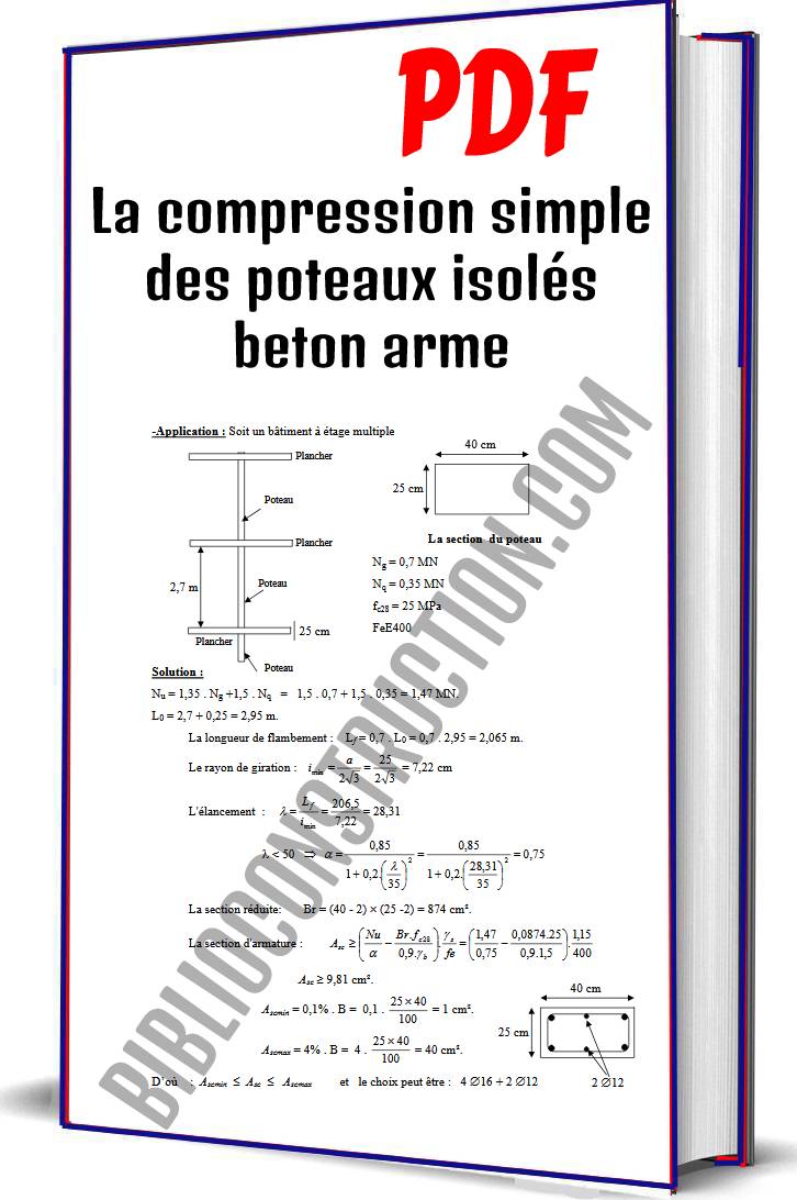La compression simple des poteaux isolés beton arme PDF