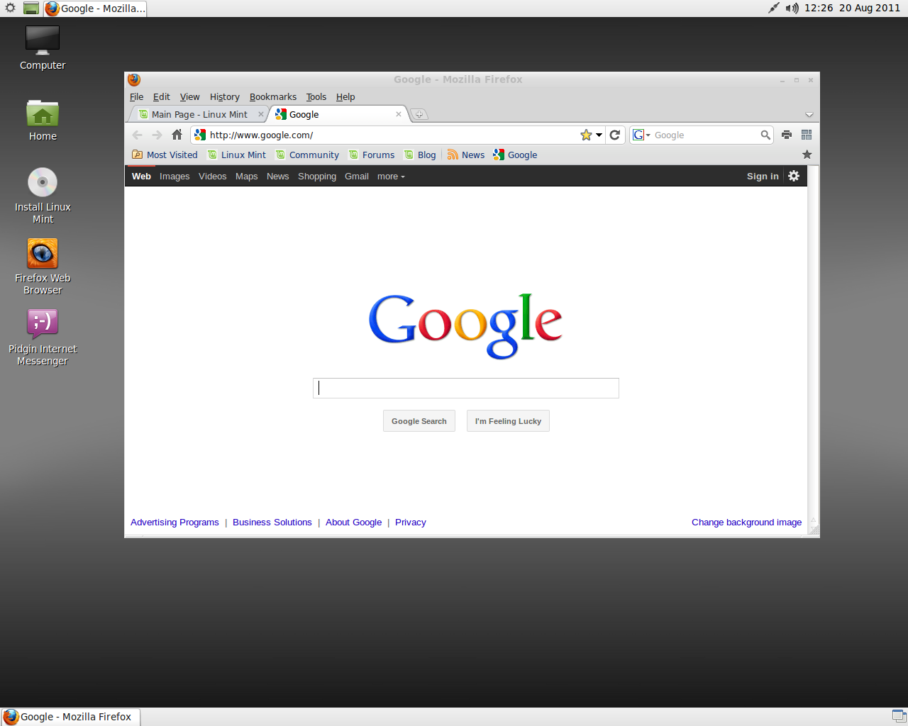 Linuxmint 10 lxde rc i386 de