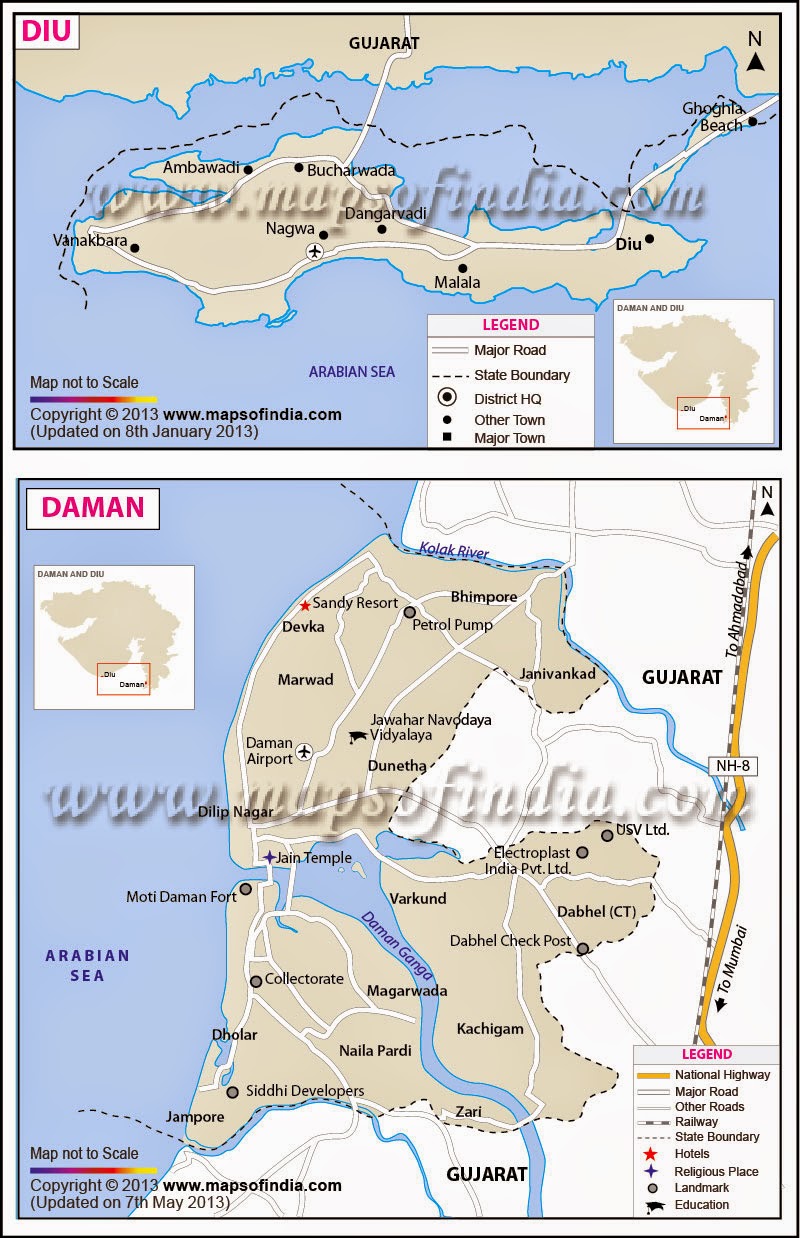Travel Map Of Daman & Diu