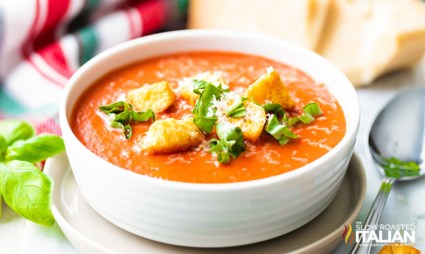 Italian Food Tomato Basil Soup Recipe (Applebee's Copycat) + Video