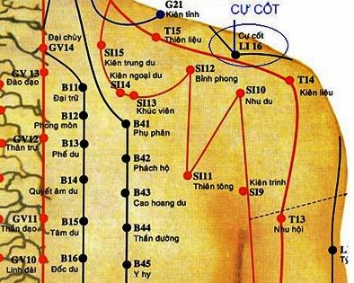 Vị trí huyệt cự cốt