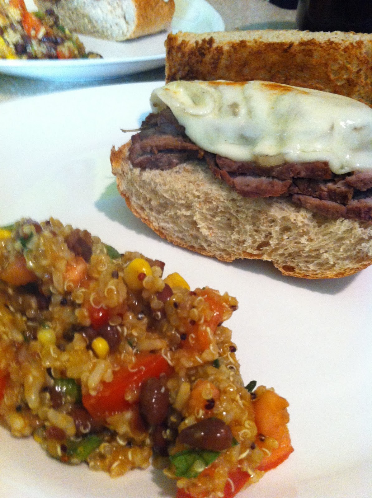 Mama Feta's Meals Roast Beef Sandwich with Melted Cheese and