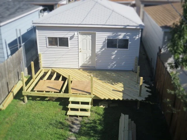 deck under construction from above