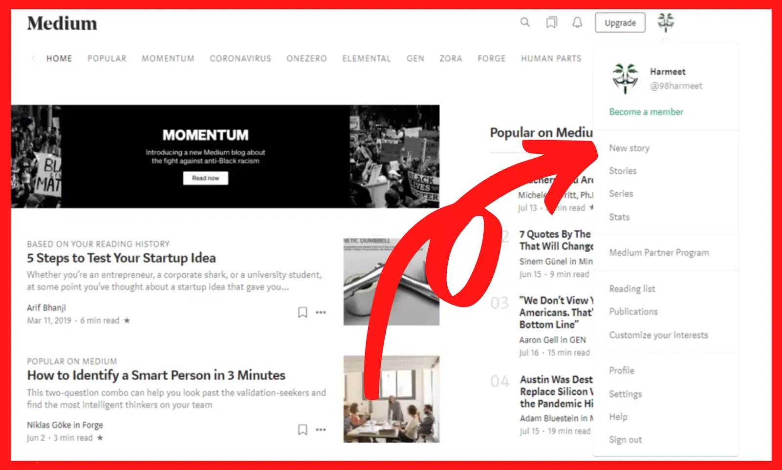 medium writing
