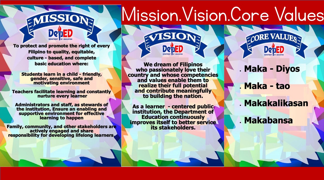 Deped Vision Mission And Core Values In 2020 Classroom Bulletin Boards 