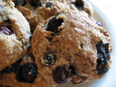 Whole Wheat Blueberry Tea Biscuits with Dried Cherries