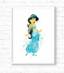 disney princess wall jasmine watercolor water watercolour poster nursery decor colour princesses painting posters addition latest