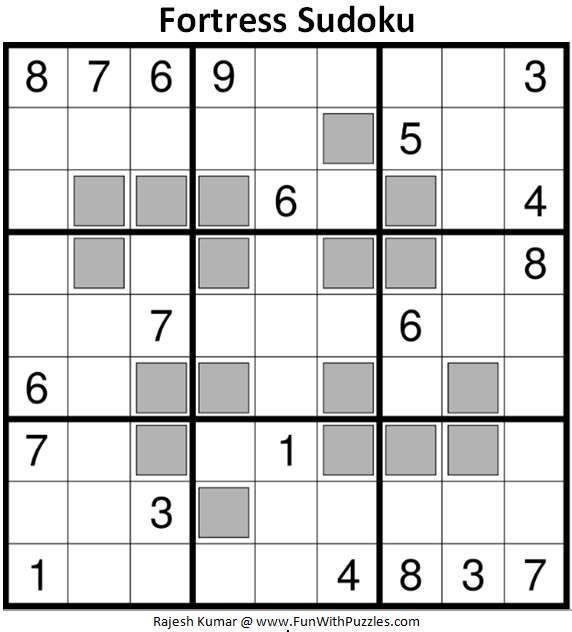 Fortress Sudoku Puzzle (Fun With Sudoku #313)